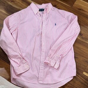 Ralph Lauren Pink and White Striped Shirt